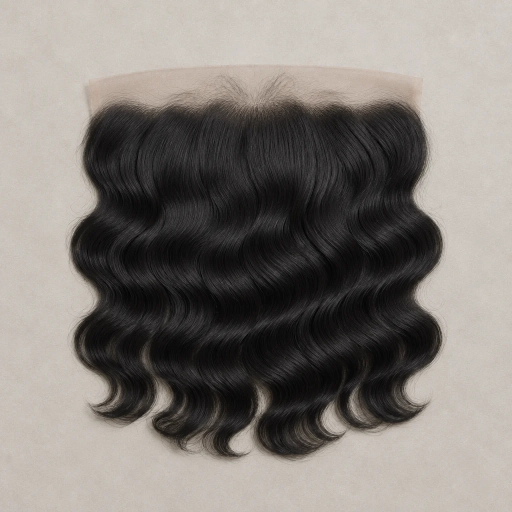 Body wave natural black human hair 13x4 lace frontal