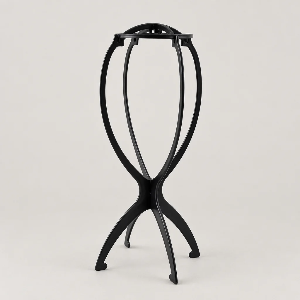 Black foldable wig stand